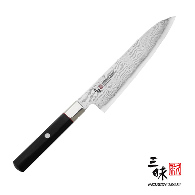 Splash Damascus - Japoński, 33-warstwowy, krótki nóż kucharza Gyutoh, 18 cm, Mcusta Zanmai