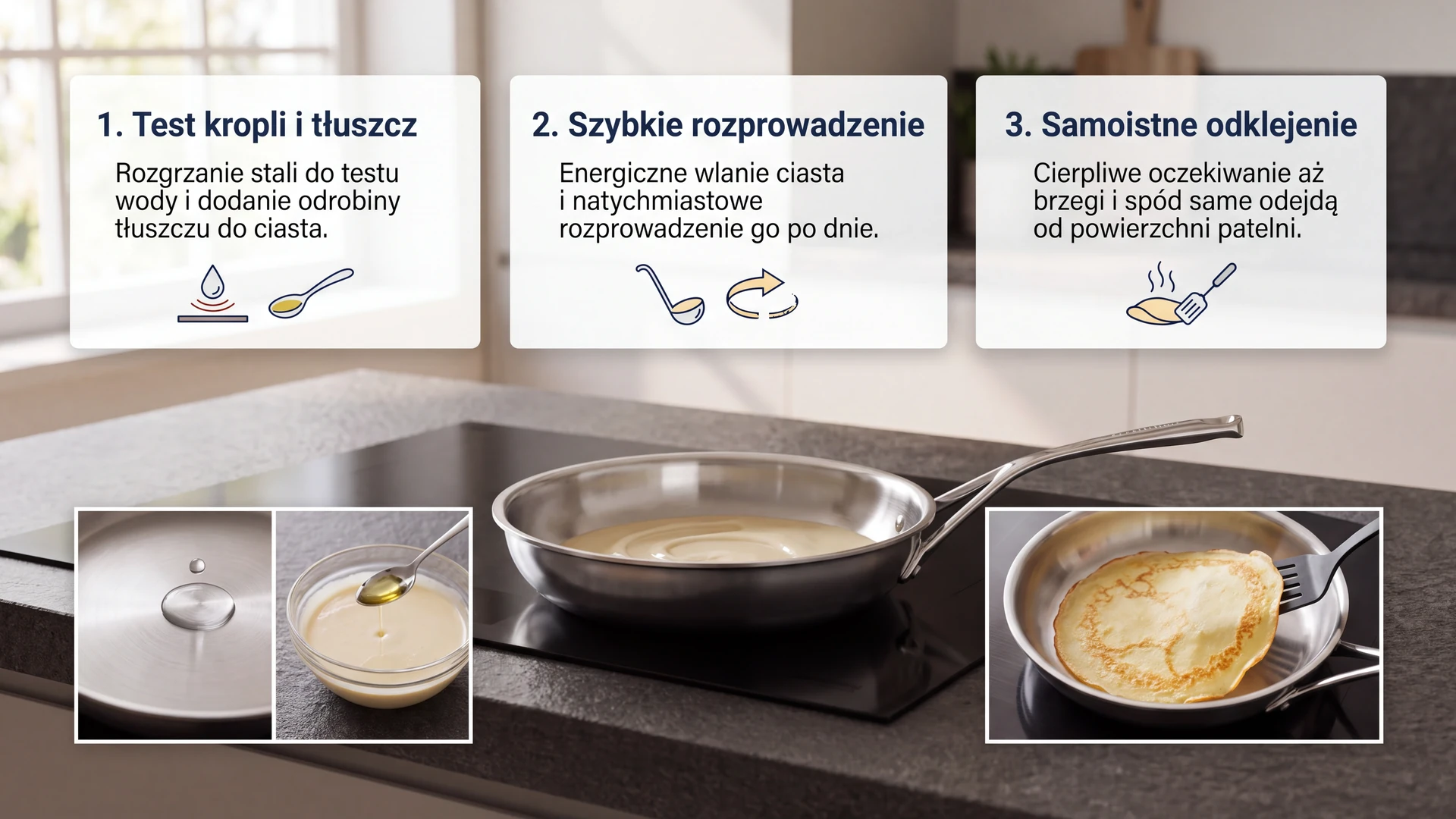 Smażenie naleśników na stalowej patelni – trzy kroki do perfekcyjnych naleśników bez przywierania