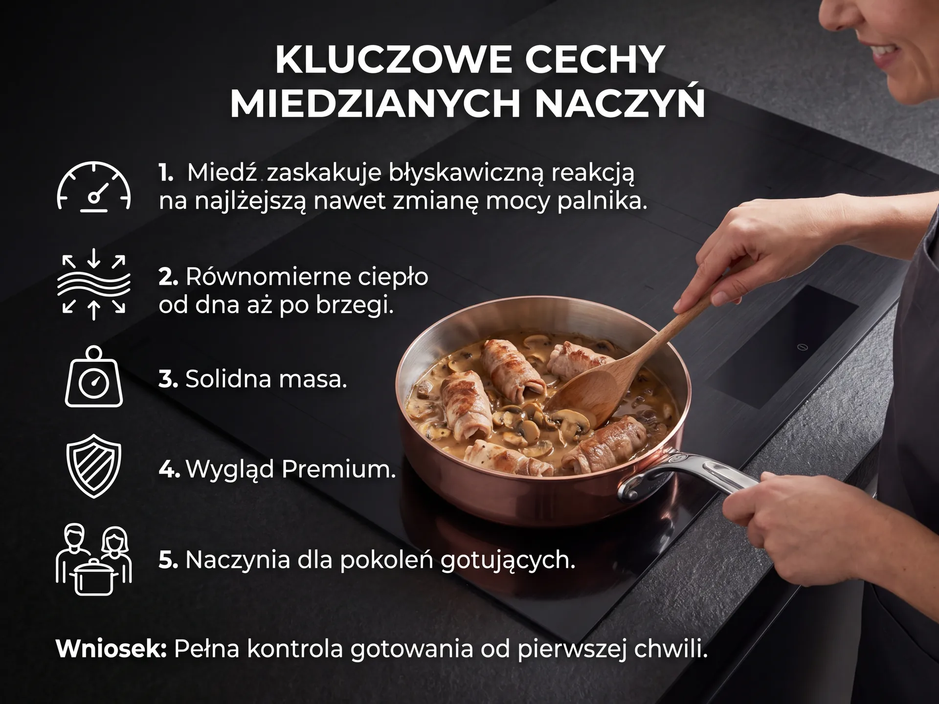 Kluczowe zalety naczyń miedzianych – kontrola, solidność i elegancja w kuchni. Gotowanie w miedzianym garnku – zaskakująca szybkość reakcji i równomierne rozprowadzanie ciepła.