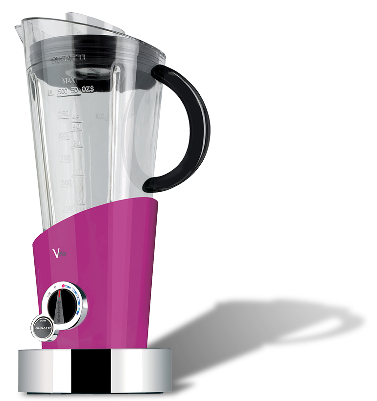 Wrzosowy blender Vela Bugatti z eleganckim uchwytem i nowoczesnym designem.