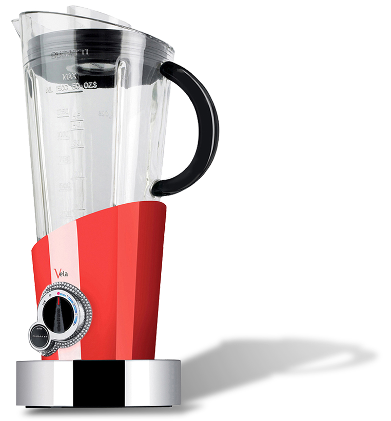Czerwony blender Vela z kryształami Swarovskiego od Bugatti