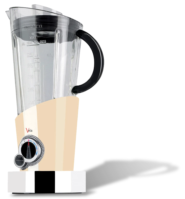 Kremowy blender Vela z kryształami Swarovskiego, elegancki design Bugatti.