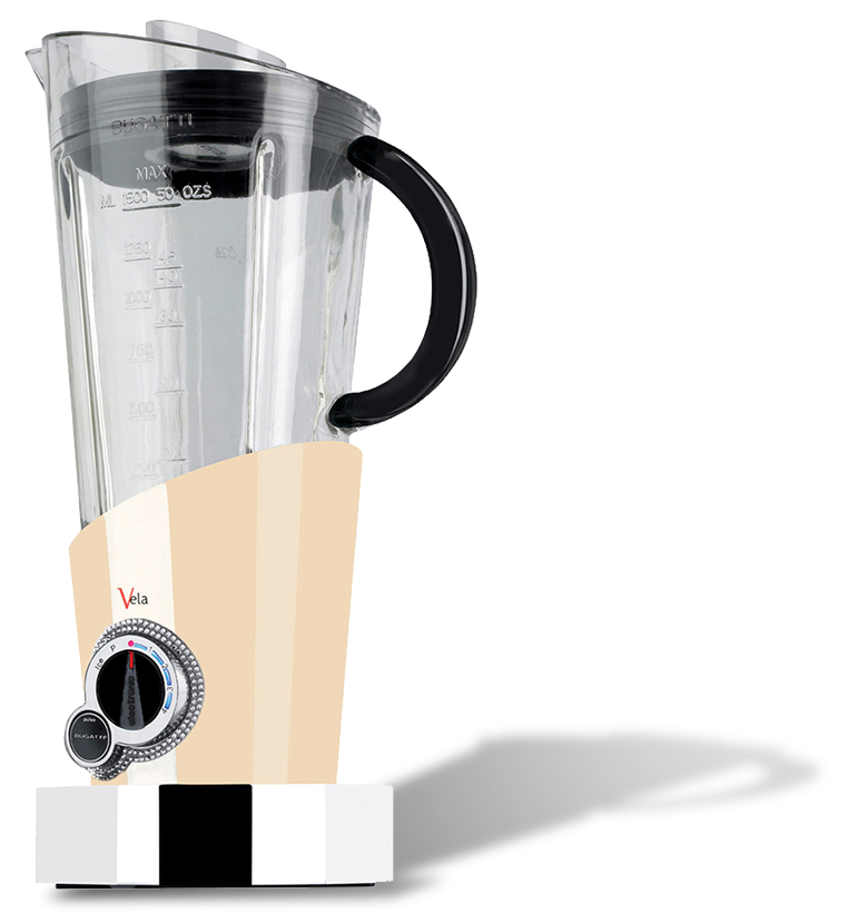 Kremowy blender Vela z kryształami Swarovskiego, elegancki design Bugatti.