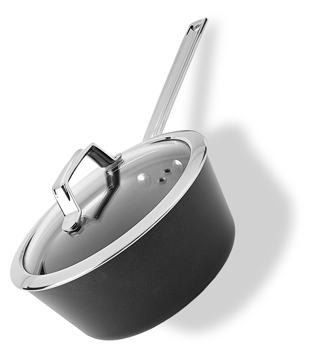Tytanowo-ceramiczny rondel Windsor z pokrywką, 2,8 l, Scanpan, idealny do gotowania.