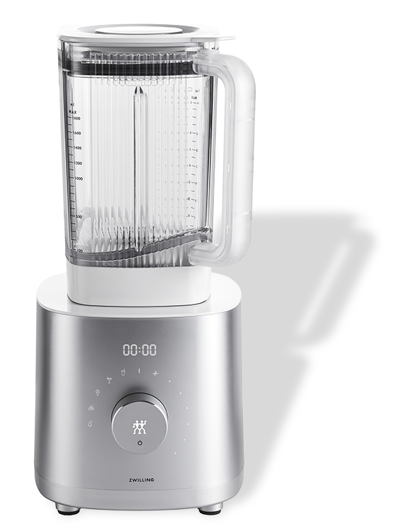 Luksusowy blender Zwilling z 6 funkcjami, srebrny design.