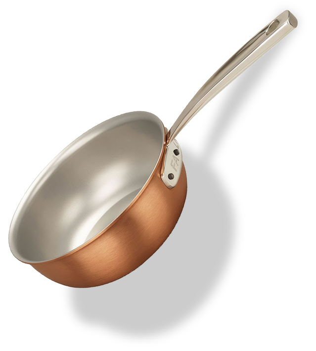 Miedziana patelnia sauté Ø 18 cm, ręcznie wykonana, z kolekcji Signature, marki Falk