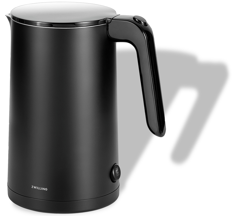 Elegancki, czarny czajnik elektryczny Zwilling o pojemności 1,5 litra.
