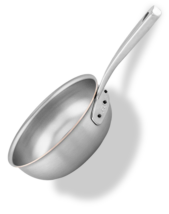 Ręcznie wykonana patelnia sauté Falk z miedzi i stali, średnica 28 cm