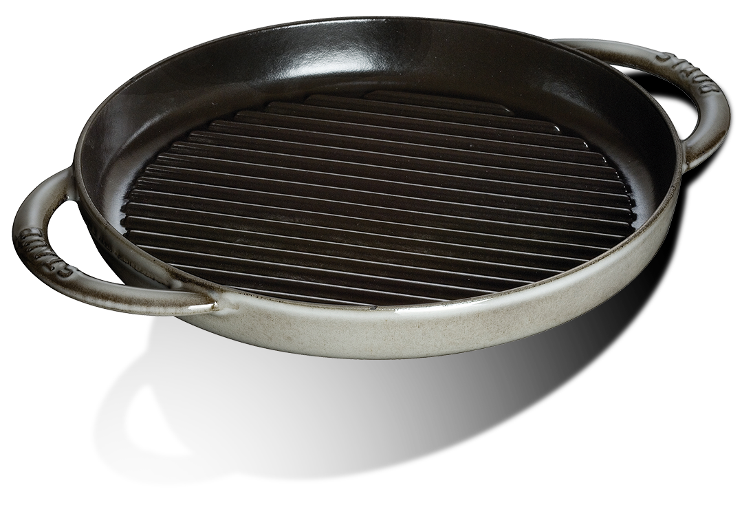 Żeliwna patelnia grillowa Staub Pure Grill, porcelanowa glazura, 22 cm, grafitowa