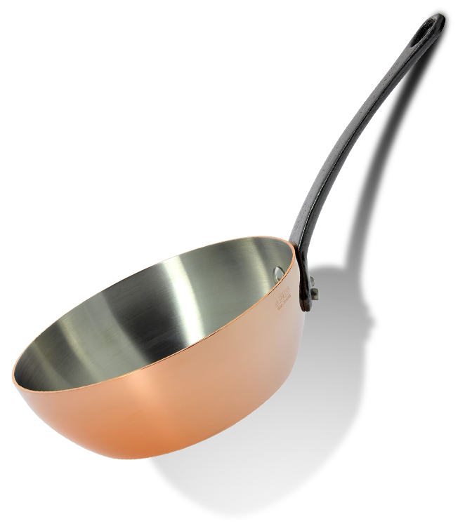 Miedziana patelnia sauté z żeliwnym uchwytem De Buyer, Ø 24 cm