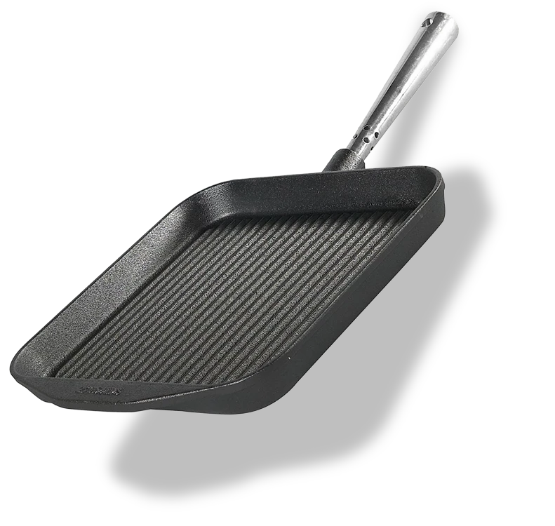 Żeliwna patelnia grillowa Skeppshult z metalowym uchwytem, 25x25 cm