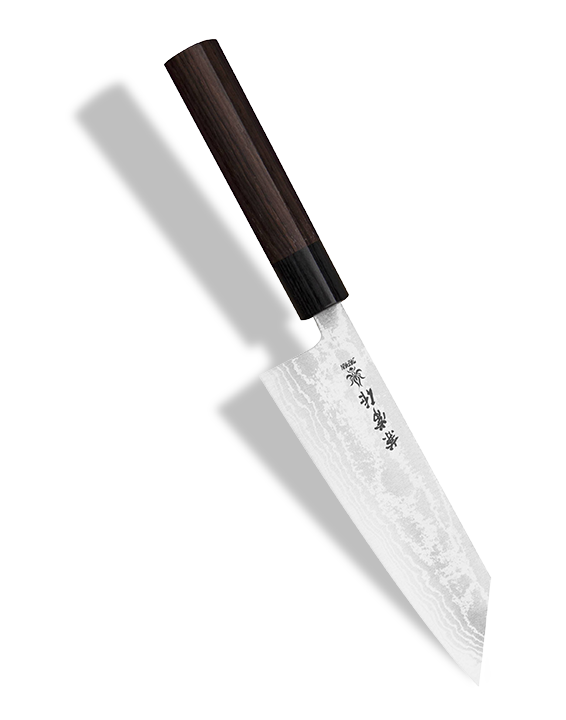 Japoński nóż Bunka 17 cm, stal Aogami 2, ciemne drewniane uchwyty