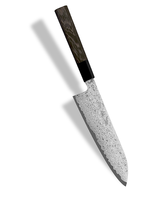 Japoński nóż Santoku 18 cm z 69 warstw stali, elegancki i funkcjonalny