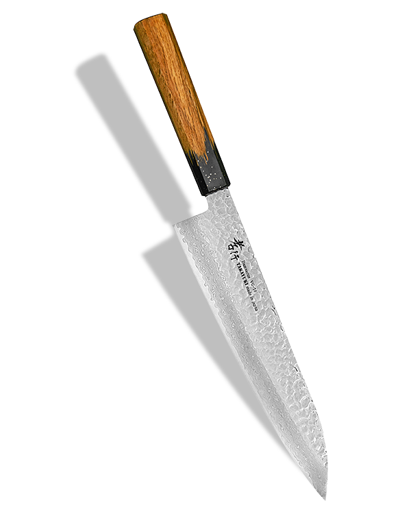 Japoński nóż kucharza Gyutoh 24 cm, stal VG-10, drewniana rękojeść