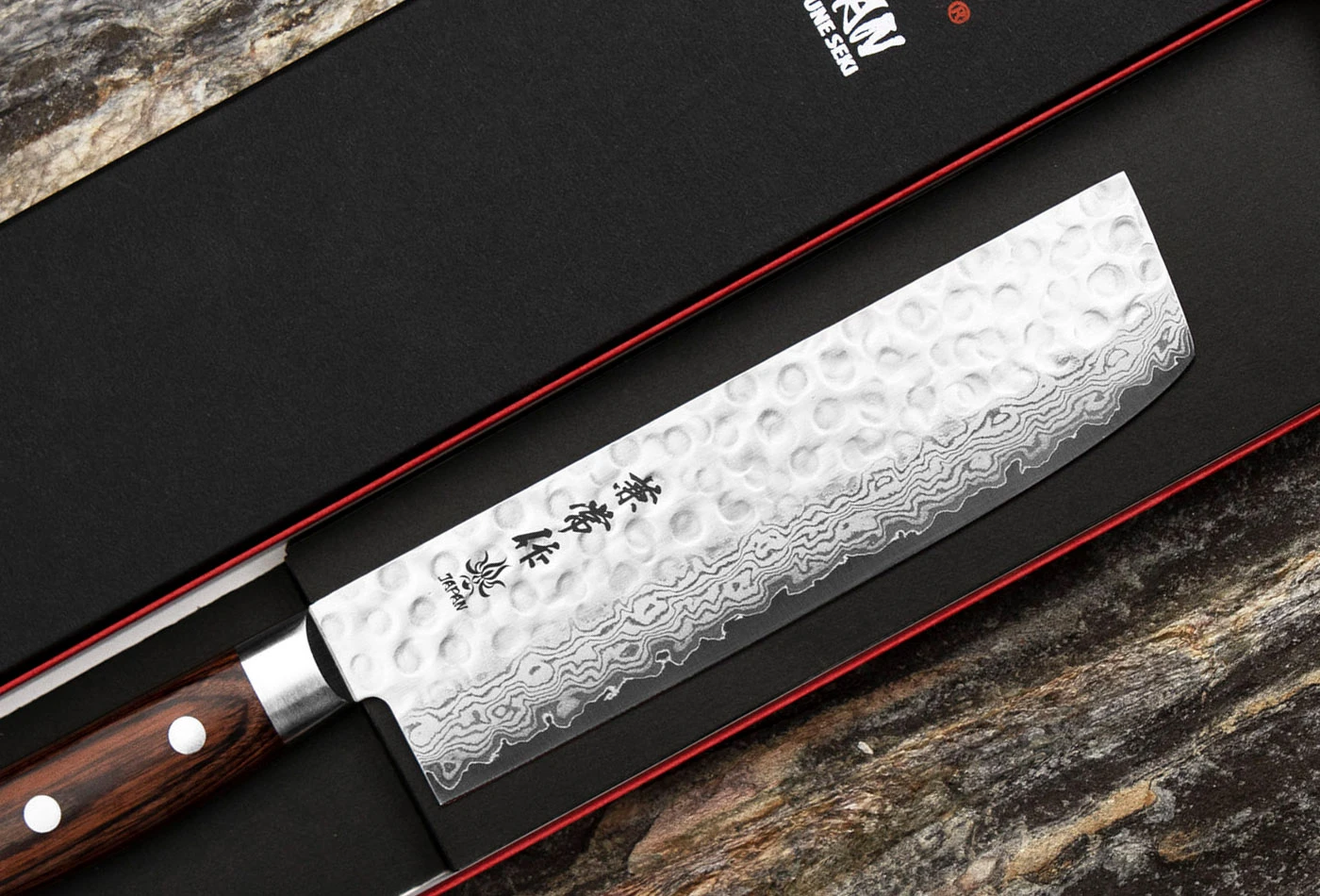 Japoński nóż Usuba 16 cm z 16-warstwowej stali VG-10 w eleganckim pudełku