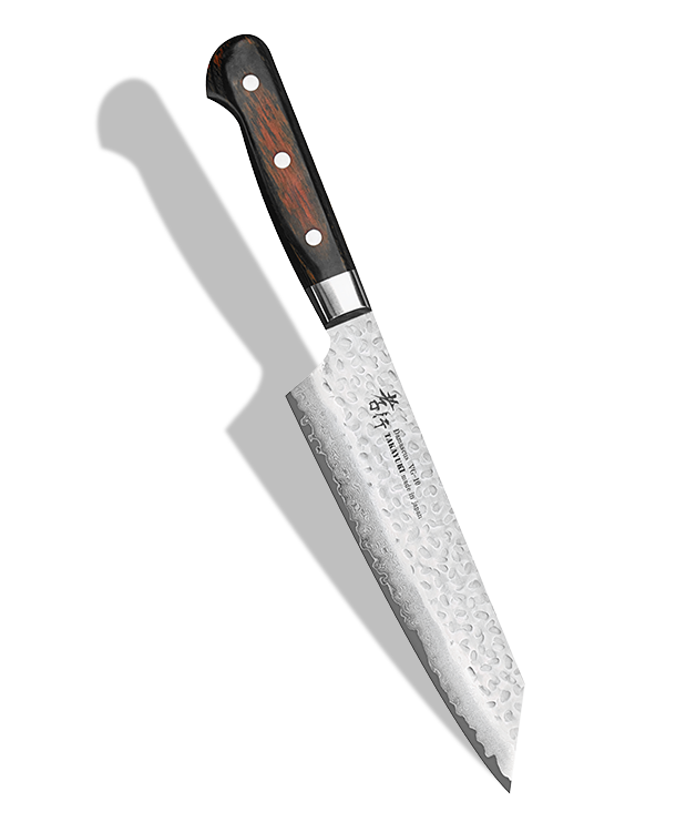 Japoński nóż kuchenny Kengata 19 cm z 33-warstwowej stali VG-10, rękojeść z drewna.