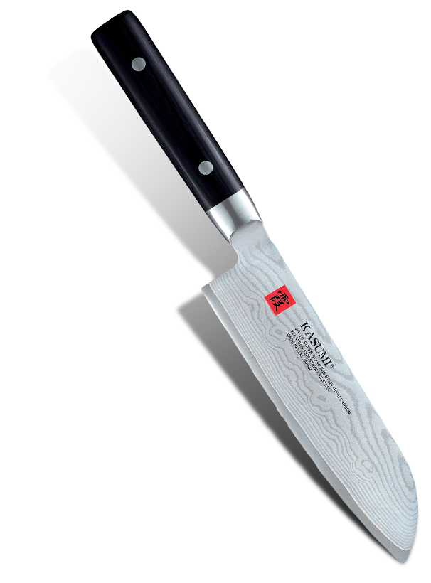 Japoński nóż Santoku 18 cm, stal damasceńska, elegancki uchwyt, 32-warstwowa technologia