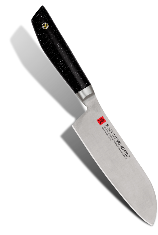 Japoński nóż Santoku VG-10 PRO 18 cm z eleganckim uchwytem.
