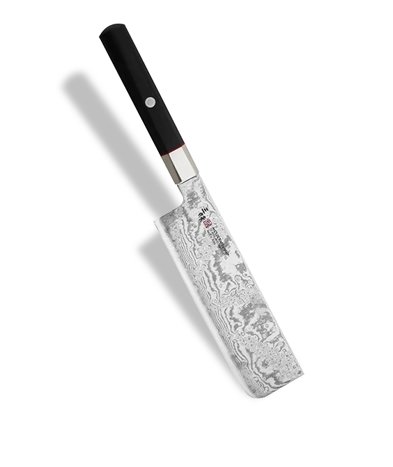Japoński nóż Nakiri z 33-warstwowej stali damasceńskiej, 16,5 cm, Mcusta Zanmai.