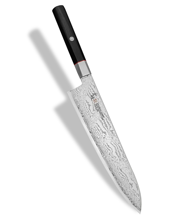 Japoński nóż kucharza Gyutoh, 33-warstwowy, Mcusta Zanmai, 24 cm, stal damasceńska