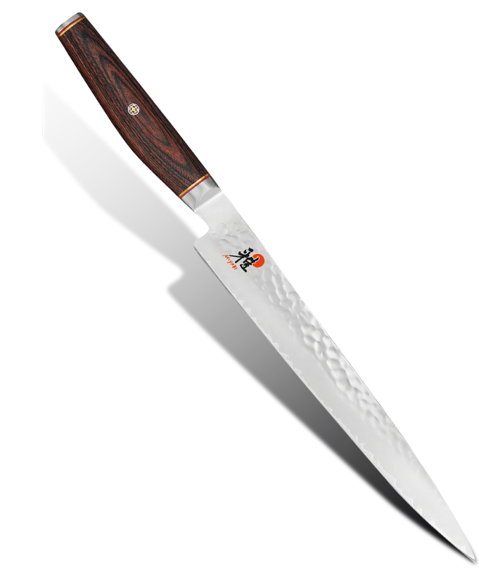 Mistrzowski nóż do sushi Sujihiki, stal młotkowana, 24 cm, Miyabi