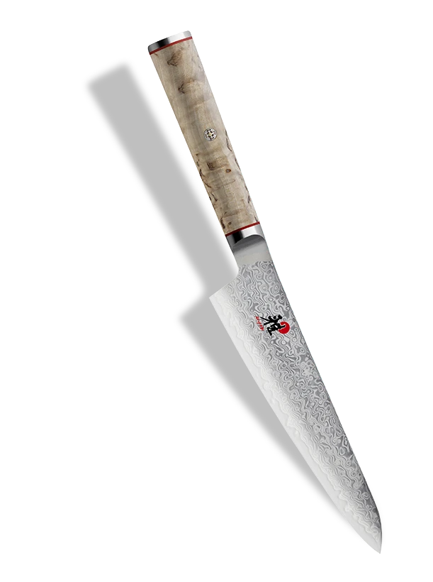 Damasceński nóż Shotoh Miyabi z bogatym wzorem na ostrzu, długość 14 cm