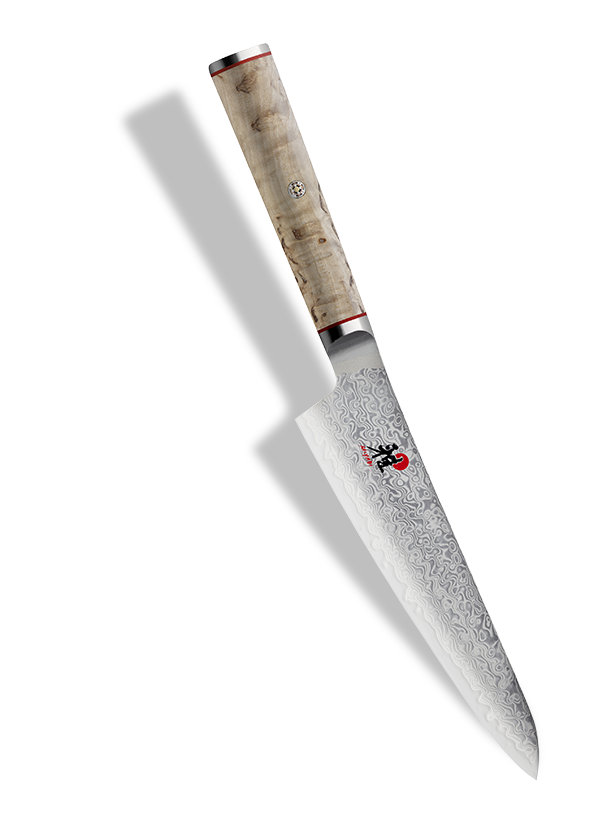 Damasceński nóż Shotoh Miyabi z bogatym wzorem na ostrzu, długość 14 cm