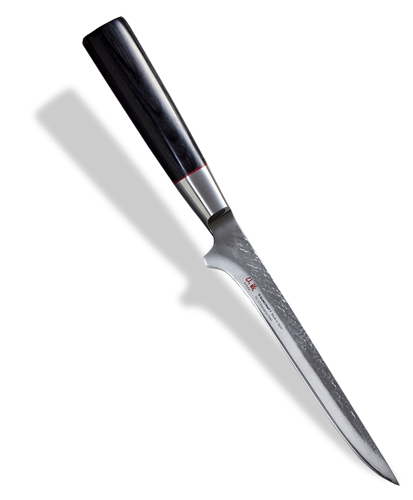 Japoński nóż Senzo Classic z młotkowaną klingą, idealny do filetowania, 17 cm