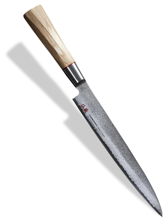 Japoński nóż sushi Senzo, 33-warstwowy, z drewnianą rękojeścią, 21 cm