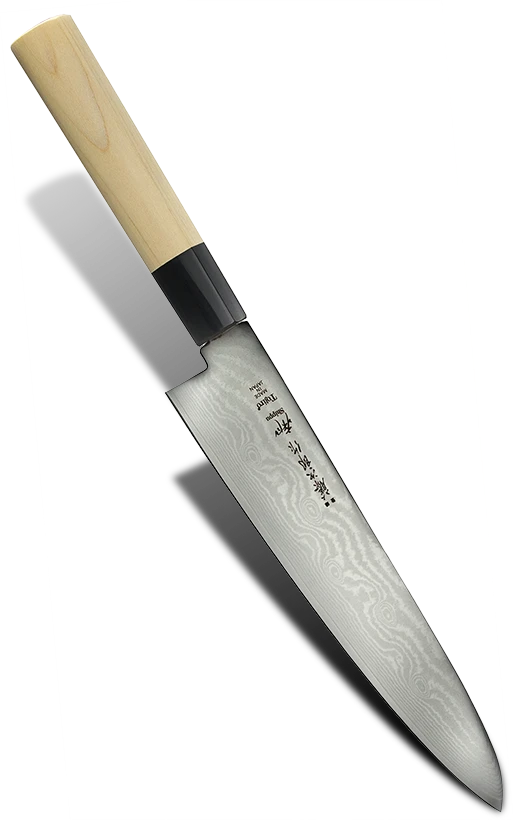 Japoński nóż Gyuto Tojiro z 63-warstwowej stali, długość ostrza 18 cm