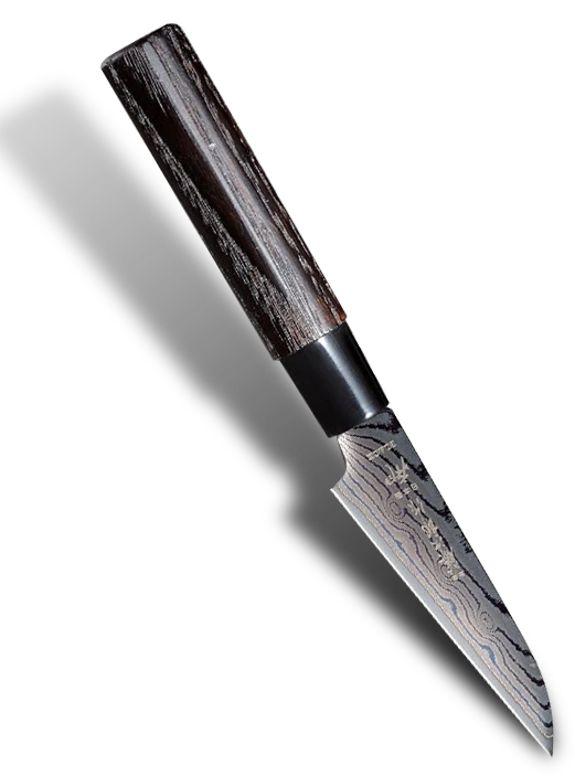 Japoński nóż Shippu Black z 37-warstwowym ostrzem do warzyw i owoców, 9 cm.