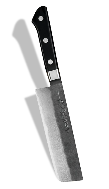 Elegancki nóż Nakiri z 63-warstwowej stali, projekt mistrza Tomoo Matsumury, 16,5 cm.