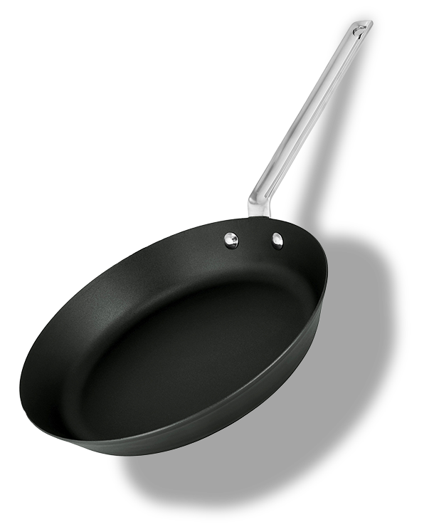 Patelnia z czarnej stali węglowej Ø 26 cm z metalową rączką, Scanpan.