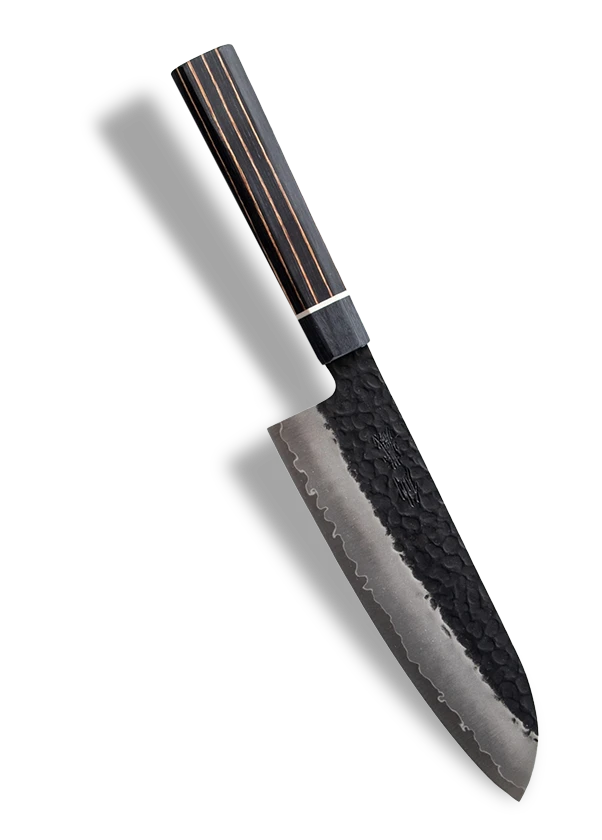 Japoński nóż Santoku 17 cm, stal SPG STRIX, elegancki i ostry, do precyzyjnego krojenia.