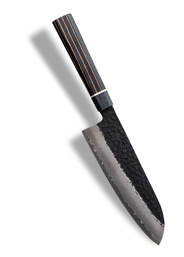 Japoński nóż Santoku 17 cm, stal SPG STRIX, elegancki i ostry, do precyzyjnego krojenia.