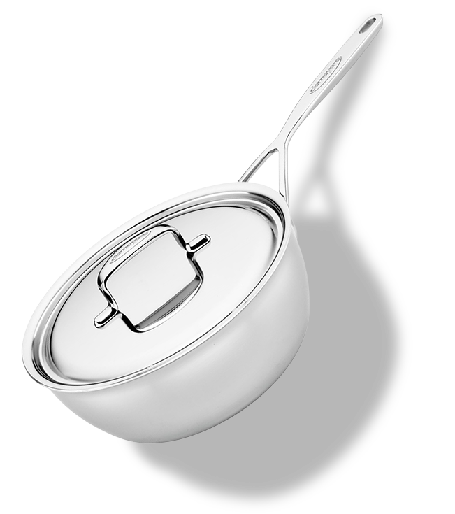 Stalowa patelnia sauté Demeyere z pokrywką, 24 cm, technologia 5-Ply