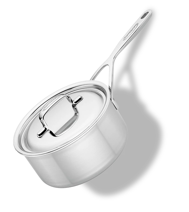 Stalowy rondel Demeyere 2,2 l z pokrywką, technologia 5-Ply, Ø 18 cm