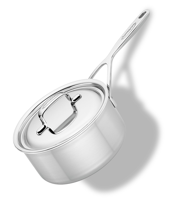 Stalowy rondel Demeyere 2,2 l z pokrywką, technologia 5-Ply, Ø 18 cm