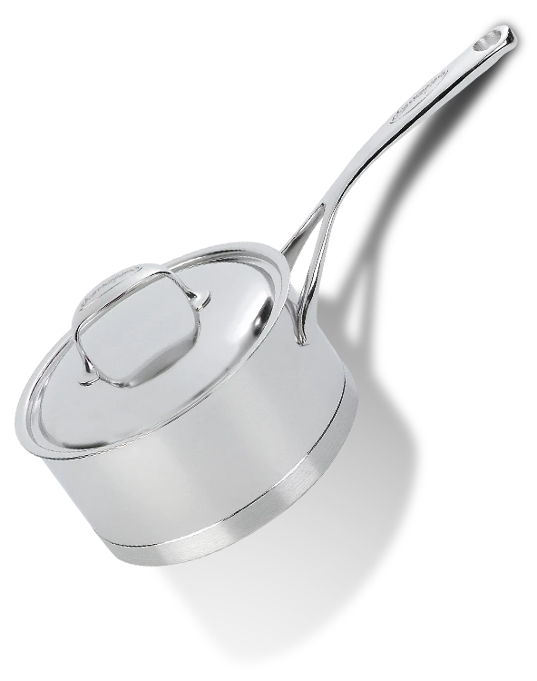 Stalowy rondel Atlantis z pokrywką, 1,5L, Demeyere, elegancki design.