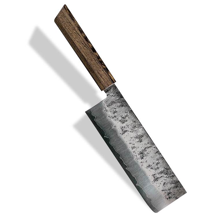 Ręcznie kuty japoński nóż Nakiri z drewnianą rękojeścią, ostrze 17 cm, stal GIN-SAN SILVER 3.