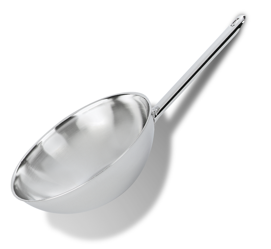 Stalowy wok Demeyere, 7-warstwowy, średnica 30 cm, idealny do kuchni profesjonalnej.