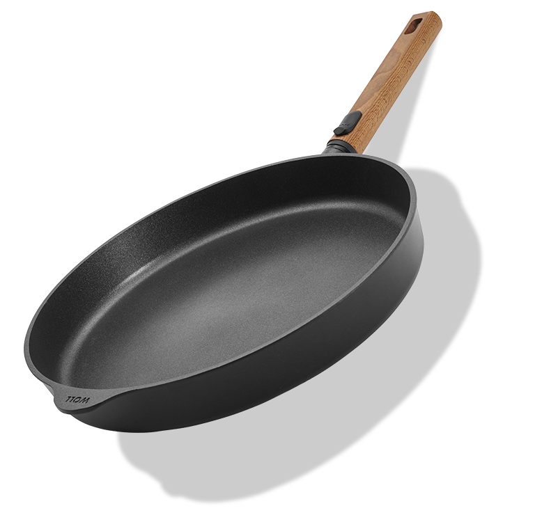 Patelnia tytanowa z drewnianym uchwytem, nieprzywierająca, Eco Logic QXR Wood 32 cm