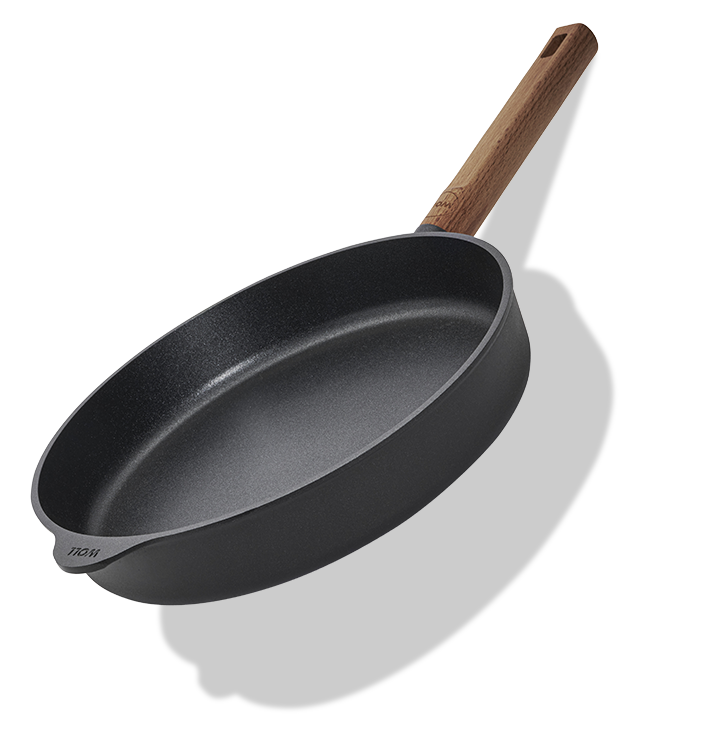 Patelnia tytanowa Ø 28 cm z drewnianym uchwytem, powłoka nieprzywierająca, Eco Logic QXR.