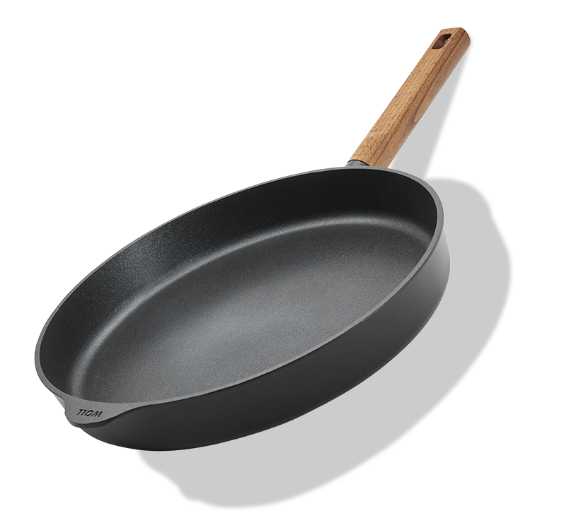 Patelnia tytanowa Eco Logic QXR Wood z nieprzywierającą powłoką, drewniany uchwyt, 32 cm.
