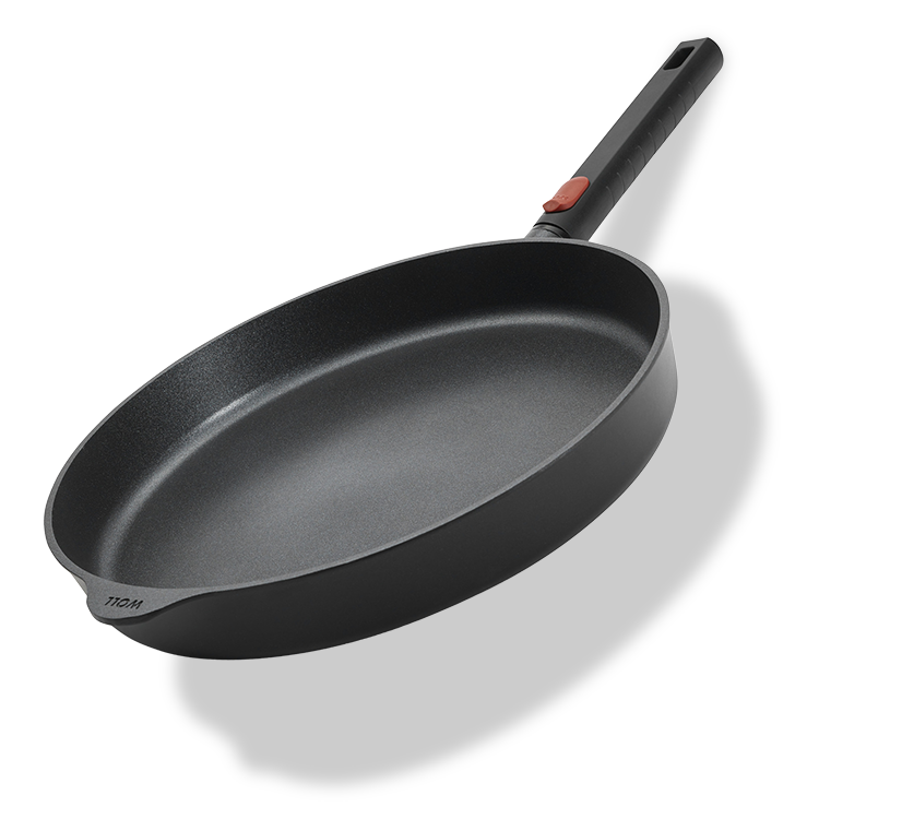 Patelnia tytanowa 32 cm z odpinanym uchwytem, powłoka nieprzywierająca, WOLL, PFAS Free.
