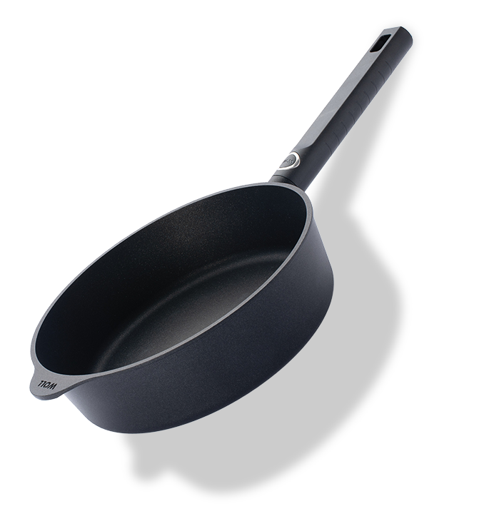 Tytanowa patelnia Eco Logic QXR Ø 24 cm, nieprzywierająca, z uchwytem z tworzywa, WOLL