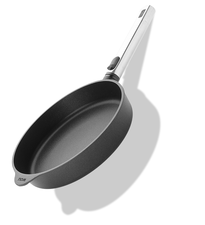 Tytanowa patelnia Eco Logic QXR PRO z odpinanym uchwytem, Ø 24 cm, PFAS Free.