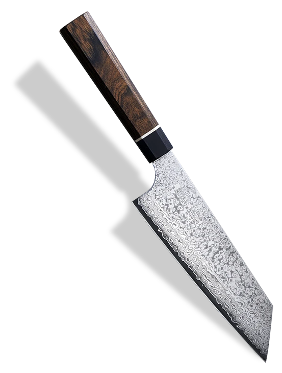 Japoński nóż Bunka Senzo Black z czernioną, 33-warstwową klingą i drewnianą rękojeścią, 20 cm