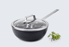TechnIQ Scanpan – tytanowo-ceramiczna patelnia z wkładem do jajek, Ø 26 cm, elegancki design.