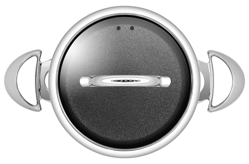 Garnek tytanowo-ceramiczny HaptIQ Scanpan z pokrywką, 3,5 l, srebrno-czarny, widok z góry